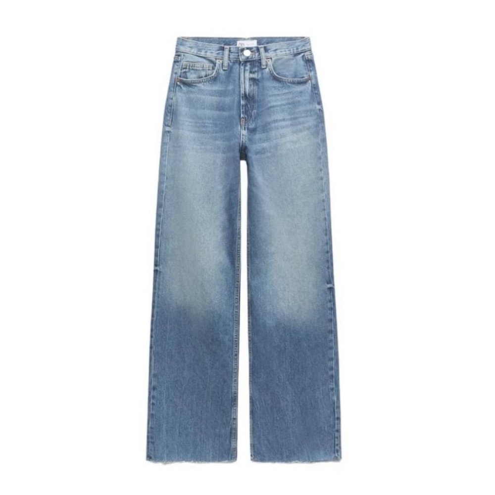 Zara HIGH RISE WIDE LEG JEANS